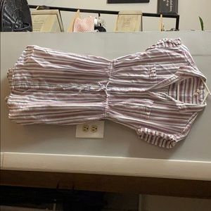 Collared button up red white and blue dress